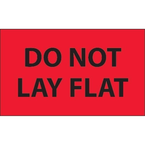 Box Partners Tape Logic DL1088 3 x 5 in. - Do Not Lay Flat Fluorescent Red Labels - Roll of 500 DL1088 - main